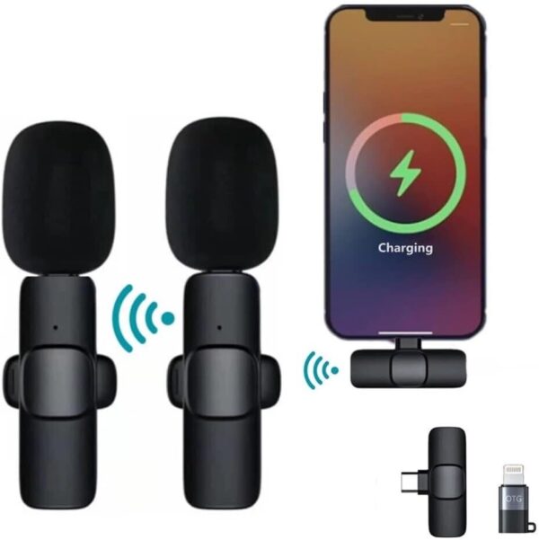 Wireless Clip-On Lapel Microphone 2-in-1 compatible with both Android & Apple. - Image 5