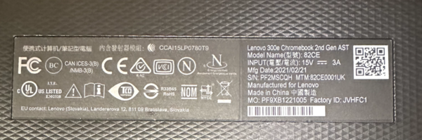 LENOVO 300E CHROMEBOOK 2ND GEN Model 82ce - Image 6