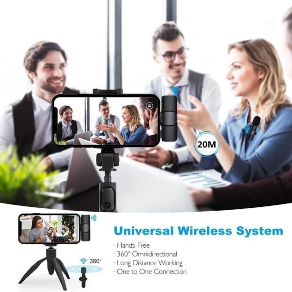 Wireless Clip-On Lapel Microphone 2-in-1 compatible with both Android & Apple. - Image 9