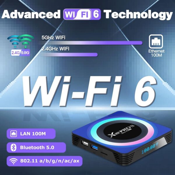 BL X88 PRO 13 Android TV Box 4K/8K, 4GB/64GB, WiFi6, RK3528, BT5.0, w/ KB (2024) - Image 3