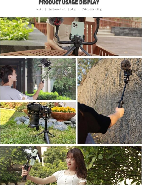 Lammcou Mini Action Camera Selfie Tripod & Extension – 30cm, GoPro Ready - Image 3