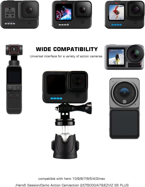 Lammcou Mini Action Camera Selfie Tripod & Extension – 30cm, GoPro Ready - Image 5