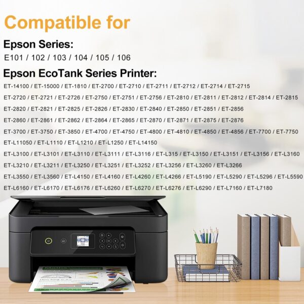 5-Pack 104 LeciRoba Ink Bottles for Epson ET-2710 ET-2720 ET-2810 Printers - Image 5