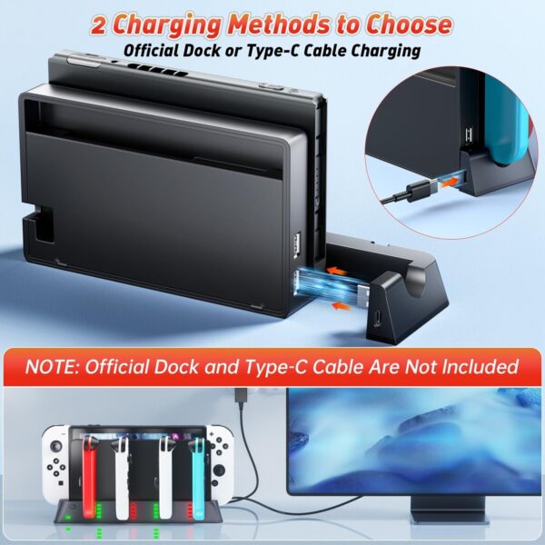Switch Controller Charging Station for Nintendo Switch/OLED Joy-Con - Charges 6 - Image 2