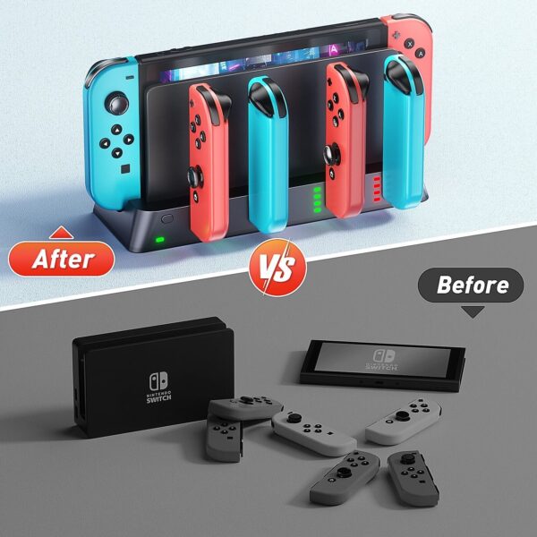 Switch Controller Charging Station for Nintendo Switch/OLED Joy-Con - Charges 6 - Image 5