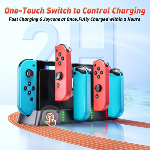 Switch Controller Charging Station for Nintendo Switch/OLED Joy-Con - Charges 6 - Image 7