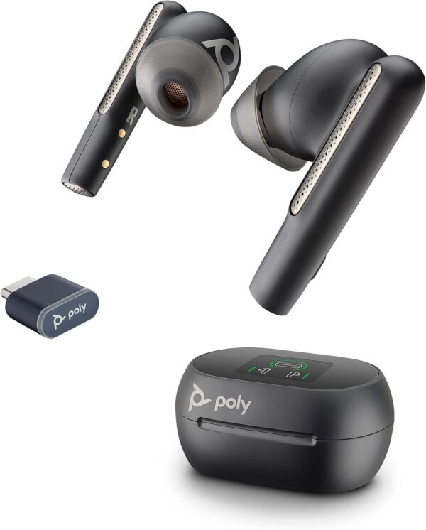 Poly Voyager Free 60+ UC Wireless Earbuds, ANC, Noise-Canceling Mics, Smart Case