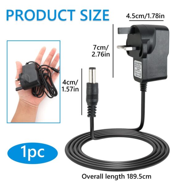GUITAR EFFECTS PEDAL POWER SUPPLY ADAPTER UK 9V 500MA CENTRE NEGATIVE POLARITY - Image 3