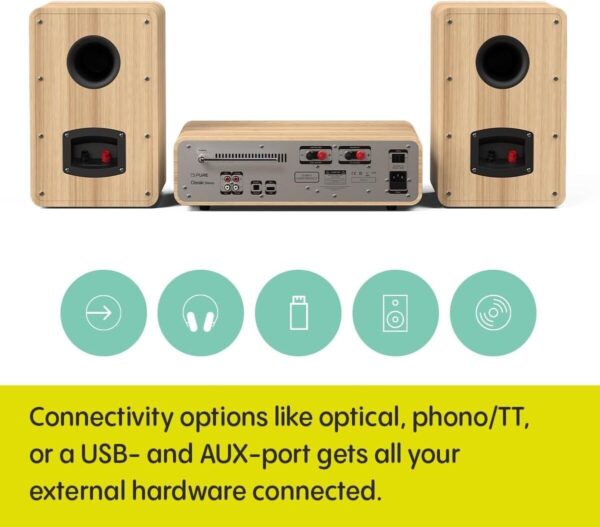 Pure Classic HiFi Stereo System - 100W, Internet Radio, DAB+/Bluetooth, CD/USB - Image 6
