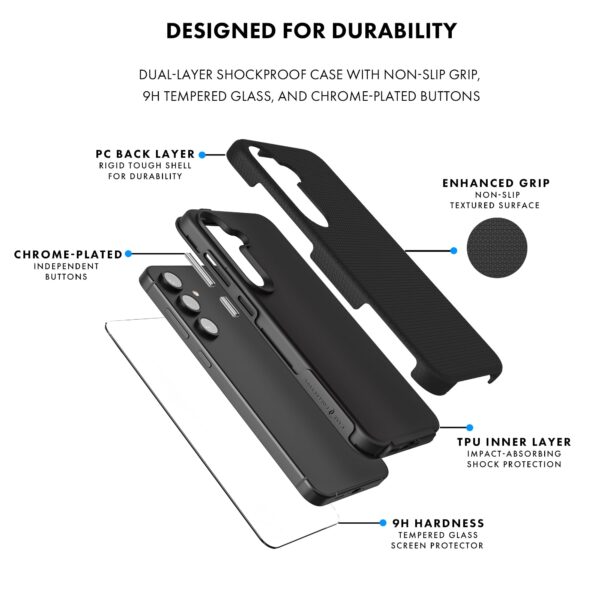 Samsung Galaxy S24 FE Case with 2 Screen Protectors, Dual Layer Shockproof Cover - Image 2